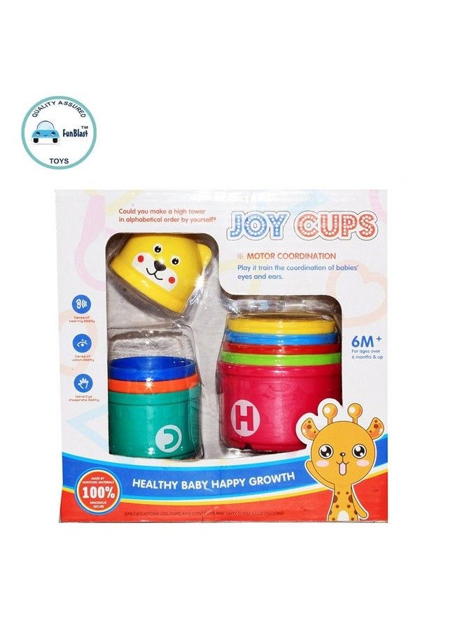 FunBlast Colorful Nesting & Stacking Cups Tower With Numbers And Letters Learning Toys For Toodlers And Kidseducational Stacker Toy Baby Boys & Girls Gift Multicolor  - Image 3