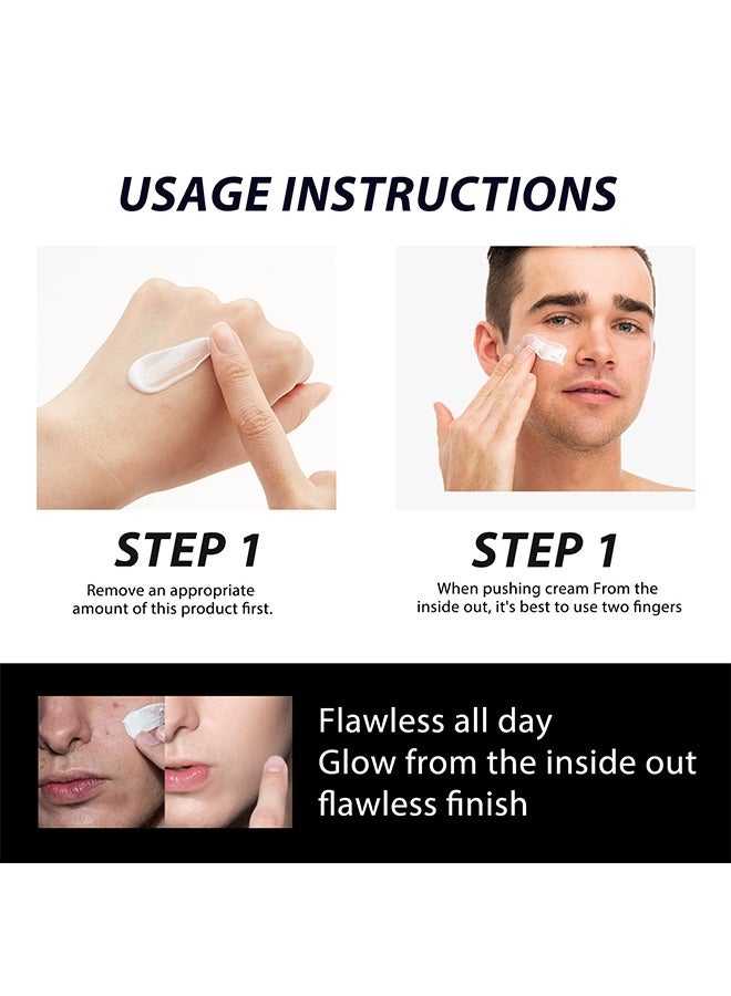 إيلهو كريم مكياج الرجال 50 جرام ، له تأثير خافي العيوب وتفتيح البشرة ، طبيعي ومنعش ، مقاوم للماء ومقاوم للعرق ، لأي نوع من أنواع البشرة ، مناسب للاستخدام أثناء المكياج - Image 3