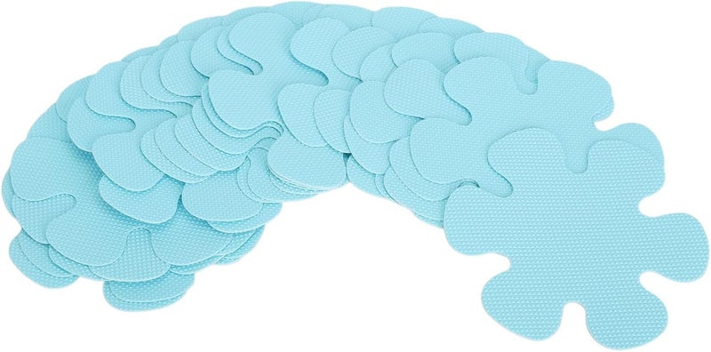 klarako 20pcs 10cm Non Slip Bathtub Stickers,Bathroom Tubs Showers Treads Adhesive Decals Scraper,Flower Shaped Safety Bathroom Tubs Showers Treads Adhesive Decals with Scraper (Blue - Image 1
