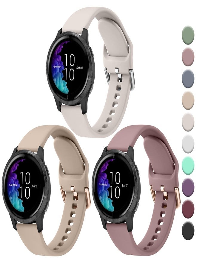 Meliya Silicone Bands Compatible with Garmin Venu 2 Plus / Venu Sq / Venu / Vivoactive 3 / Vivoactive 5 Watch Band, 20mm Soft Silicone Sport Replacement Strap for Garmin Vivomove HR, Forerunner 645 / 245 - Image 1