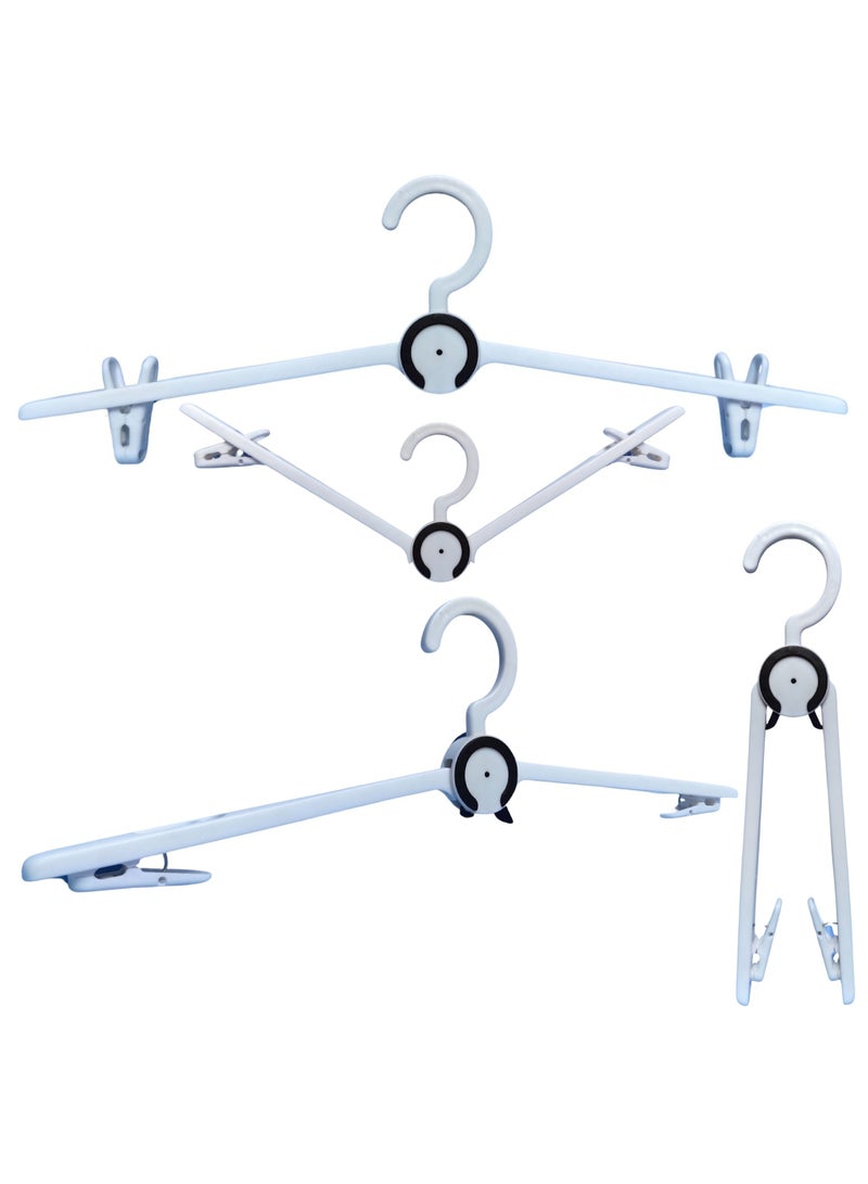 أورتوك شماعات بلاستيكية قابلة للطي، شماعات ملابس قابلة للسحب مع مشابك جانبية، شماعات ملابس قابلة للطي فائقة التحمل للاستخدام الداخلي والخارجي، شماعات تجفيف الملابس موفرة للمساحة، شماعات محمولة للملابس الداخلية 42 سم - Image 1