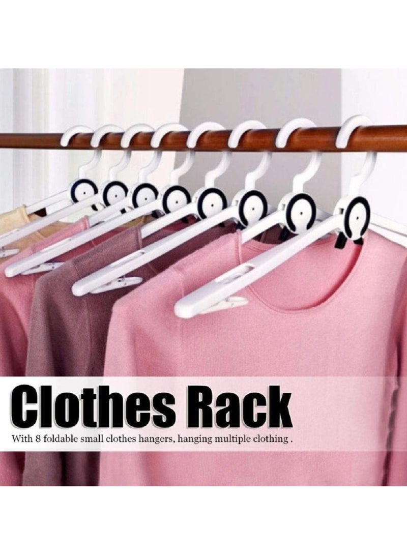 أورتوك شماعات بلاستيكية قابلة للطي، شماعات ملابس قابلة للسحب مع مشابك جانبية، شماعات ملابس قابلة للطي فائقة التحمل للاستخدام الداخلي والخارجي، شماعات تجفيف الملابس موفرة للمساحة، شماعات محمولة للملابس الداخلية 42 سم - Image 3