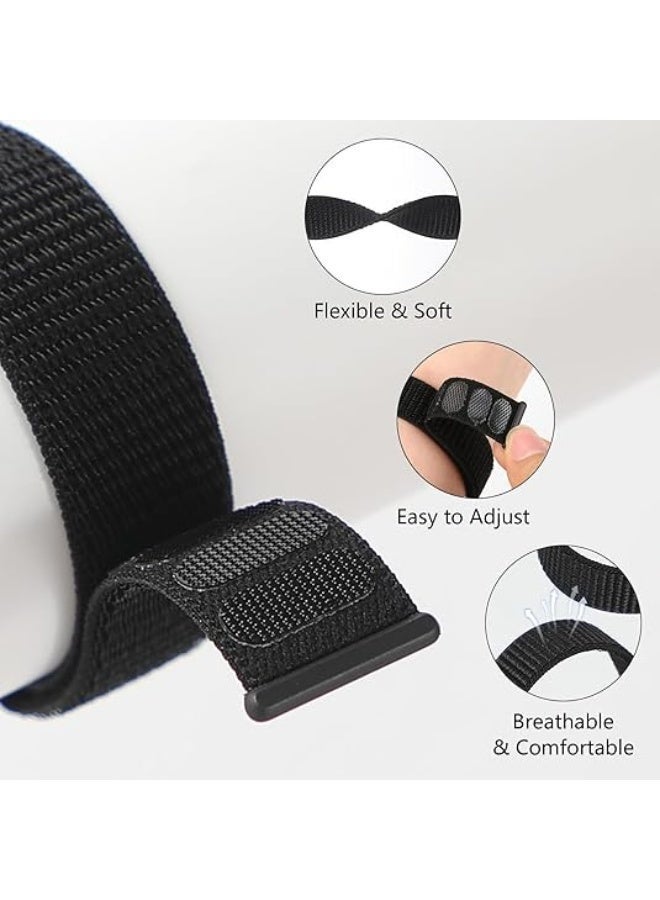 HL-Tech Nylon Strap Compatible with Xiaomi Mi Band 10/Mi Band 9/Mi Band 8 Soft Adjustable Band for Men and Women Black - Image 4