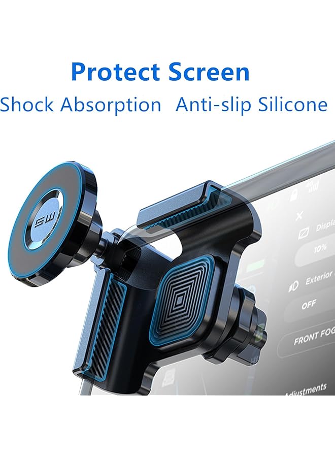 KASTWAVE Tesla Phone Mount, Strongest Magnet Power Magnetic Car Phone Holder Mount For Tesla 3/Y Accessories Fits For All Iphone & Android Phones - With Magnetic Ring - Image 2