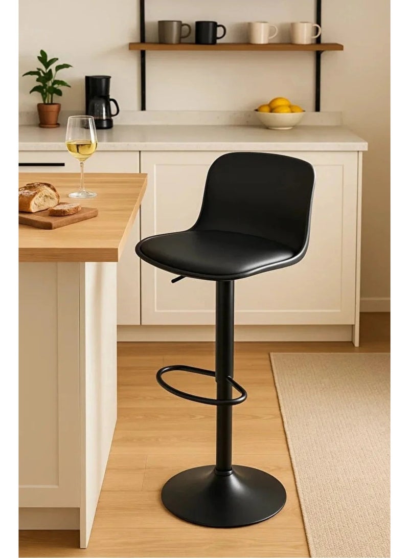 NZONE STORE Modern Black Adjustable High Bar Stool - Image 2