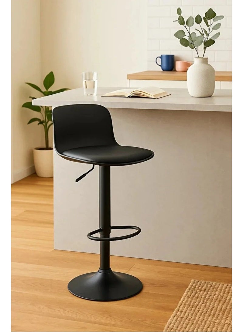 NZONE STORE Modern Black Adjustable High Bar Stool - Image 1