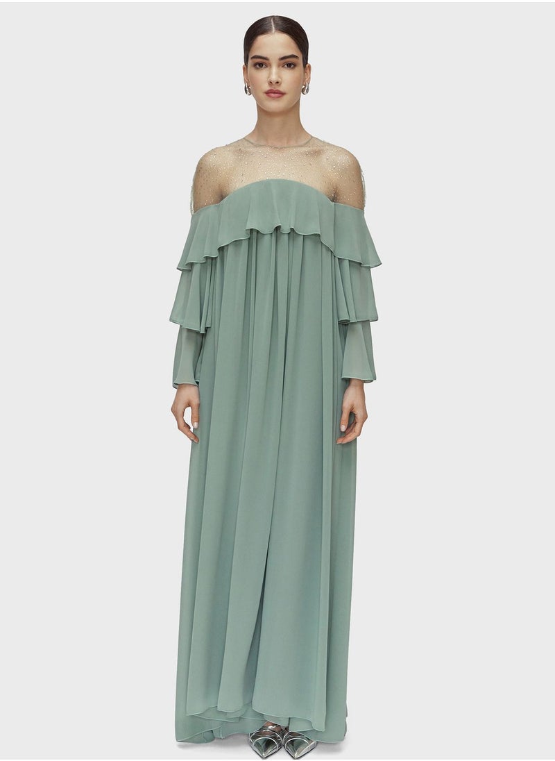 CHASE - Bardot Ruffle Dress - Image 1