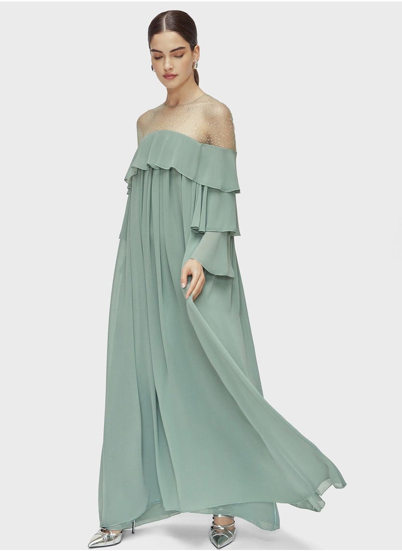 CHASE - Bardot Ruffle Dress - Image 1