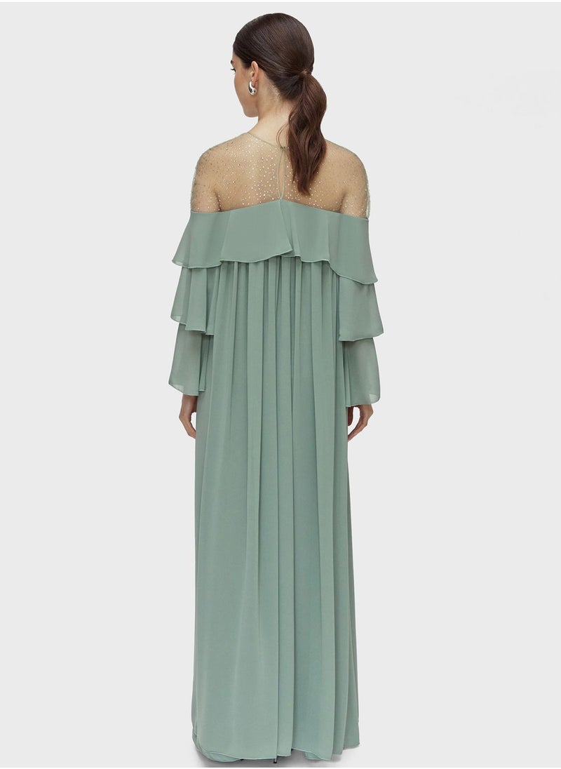 CHASE - Bardot Ruffle Dress - Image 1