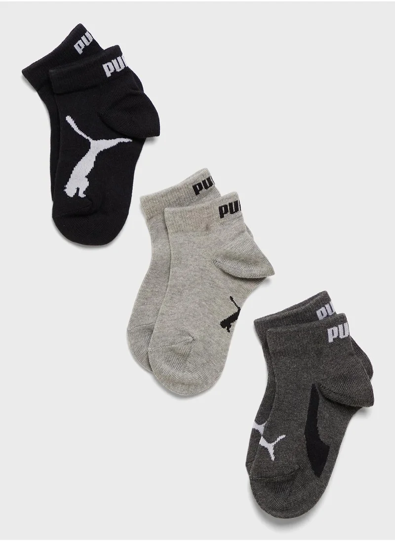 PUMA 3 Pack Kids Bwt Ouarter Socks