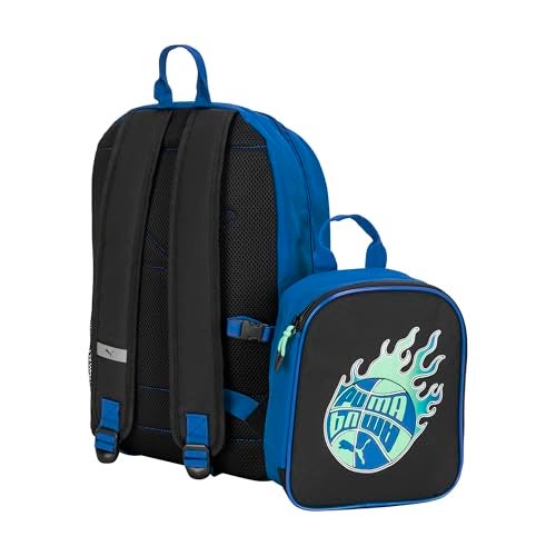 PUMA Unisex Kid's Colony Lunch Kit & Backpack Combo, Vivid Blue/Black/Aquatic, Medium - Image 4