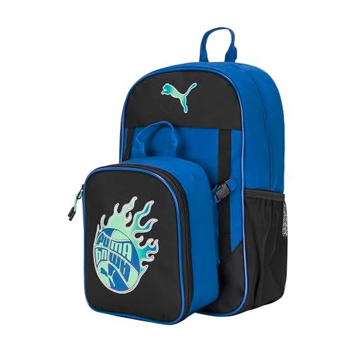 PUMA Unisex Kid's Colony Lunch Kit & Backpack Combo, Vivid Blue/Black/Aquatic, Medium - Image 1