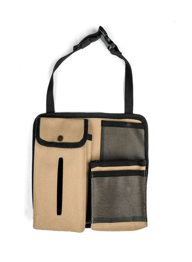 ARMORO Universal Car Seat Organizer with 4 Compartments & Tissue Holder | Backseat Storage Organizer for Car | Multi-Pocket Auto Organizer for Essentials, Travel & Daily Use (Sand) - Image 1