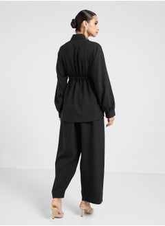 hayas closet Button Down Drawstring Blouse & Pants Set  - Image 2