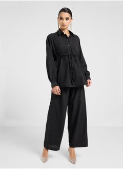 hayas closet Button Down Drawstring Blouse & Pants Set  - Image 5