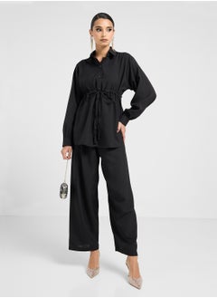hayas closet Button Down Drawstring Blouse & Pants Set  - Image 1