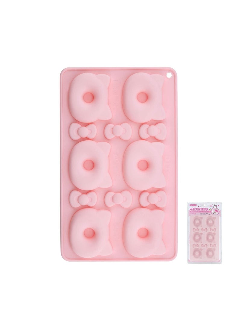 Hello Kitty Donut Pan 6 Cavity Non Stick Silicone Doughnut Cake Mold