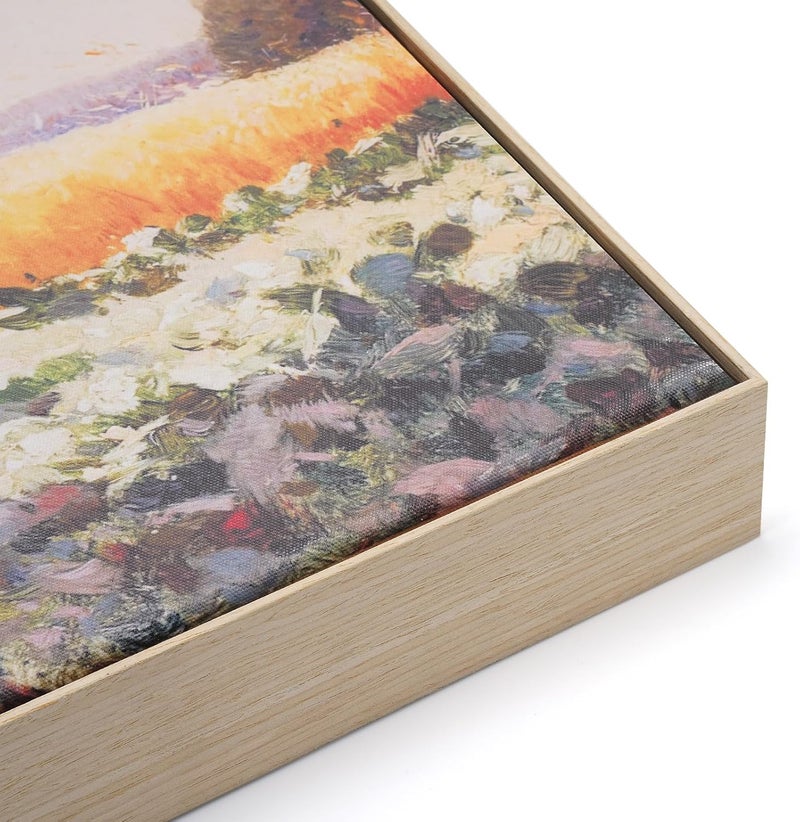 Akfado Canvas Floating Frame for 30x40 Abstract Art, 1.5" Deep DIY Metal Floater Frames for Home Office Art Show Exhibition, Modern Wall Decor for Hallway Entryway, No Glass & Back (Natural) - Image 1