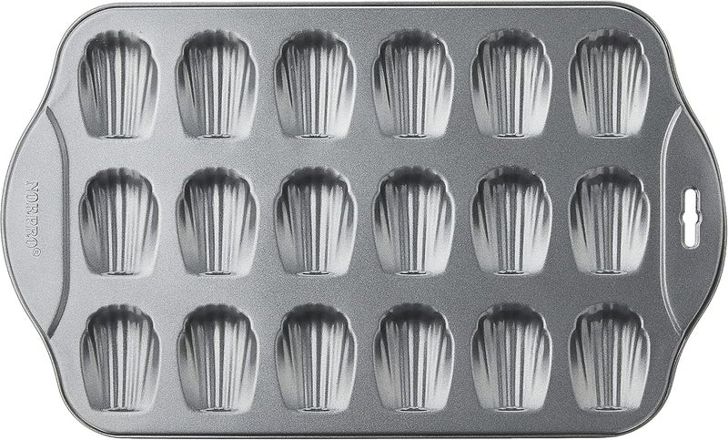 Norpro New Non Stick Mini 18 Madeleine Pan Sponge Cake Shells Best For Chocolate - Image 2