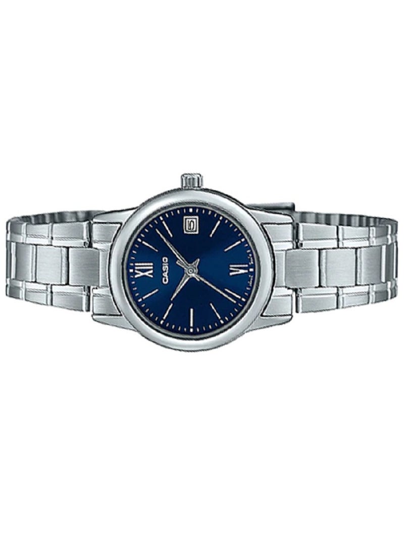 Casio Women Watch Analog Date Display Blue Dial Stainless Steel Band LTP-V002D-2B3UDF - Image 3