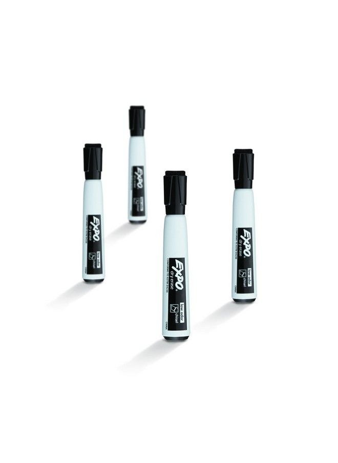 Expo - Magnetic Dry Erase Markers With Eraser Chisel Tip Black 4 Count - Image 1