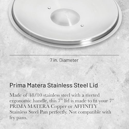 de Buyer Stainless Steel Lid, Polished - 7” - Compatible with 7" PRIMA MATERA Copper or AFFINITY Stainless Steel Pan - Dishwasher & Oven Safe - Made in France - Image 2
