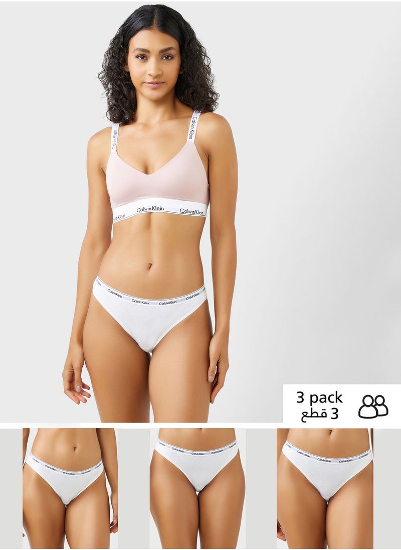 CALVIN KLEIN - 3 Pack Logo Band Detail Bikini Briefs - Image 1