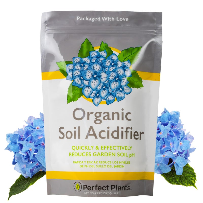 PERFECT PLANTS محسن التربة العضوي للنباتات 2Qt | غذاء نباتي قائم على الكبريت | يغير لون زهور الهيدرانجيا (2Qt) - Image 1