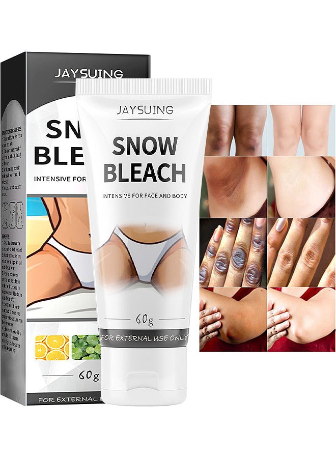 Jaysuing Snow Bleach Cream For Private Part Underarm Whitening, Dark Skin Bleaching Cream For Dark Spots, Face And Body Skin Lightening Bleaching Cream For Intimate Areas Brightening - Image 1