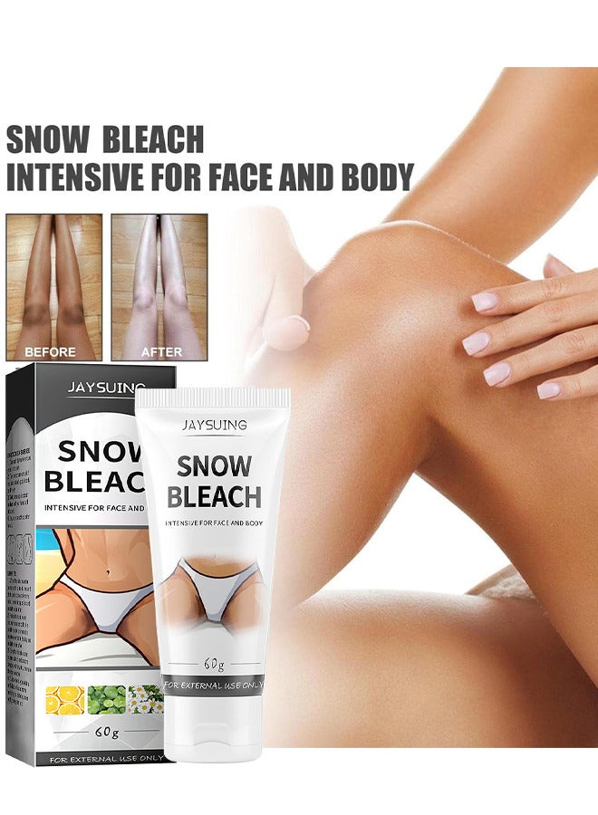 Jaysuing Snow Bleach Cream For Private Part Underarm Whitening, Dark Skin Bleaching Cream For Dark Spots, Face And Body Skin Lightening Bleaching Cream For Intimate Areas Brightening - Image 2
