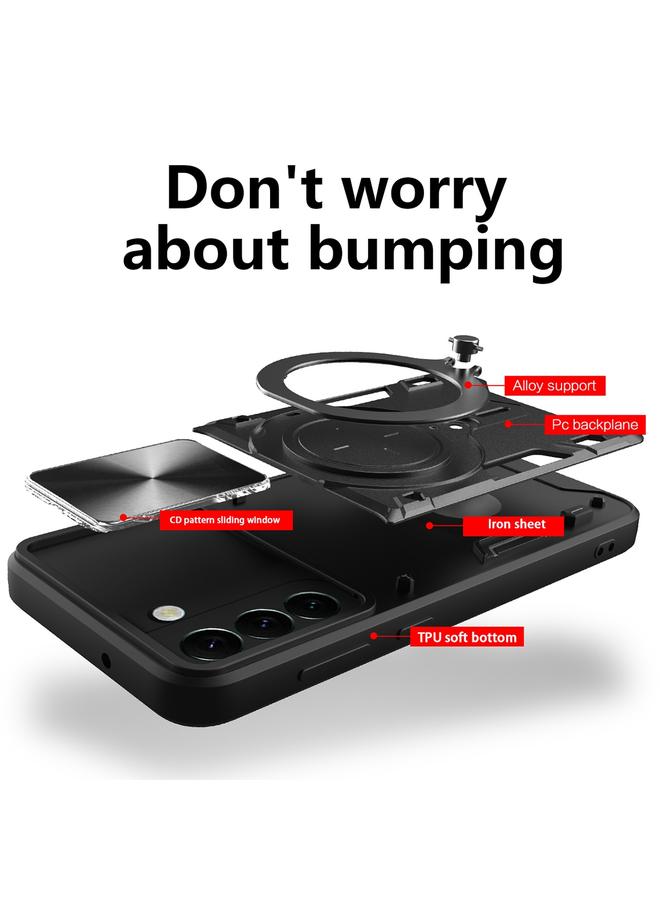 اس-توب جراب لهاتف Samsung Galaxy S22+ 5G CD Texture Camshield حامل مغناطيسي للهاتف - Image 3