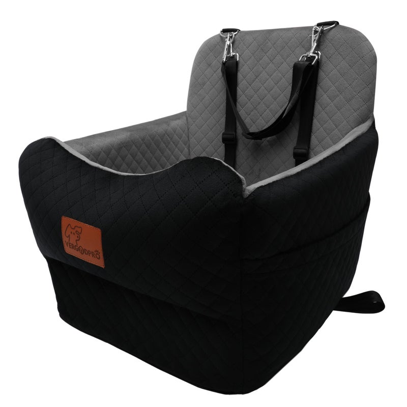 VERGODPRO Dog Booster Car Seat for Medium/Small Sized Dogs,Memory Foam and Ultra Soft Fabric Car Pet Bed,Portable Travel Safety and Comfortable Dog Carseat with Washable Removable Cover,Thick Cushionï¼ˆM-Blagreï¼‰ - Image 1