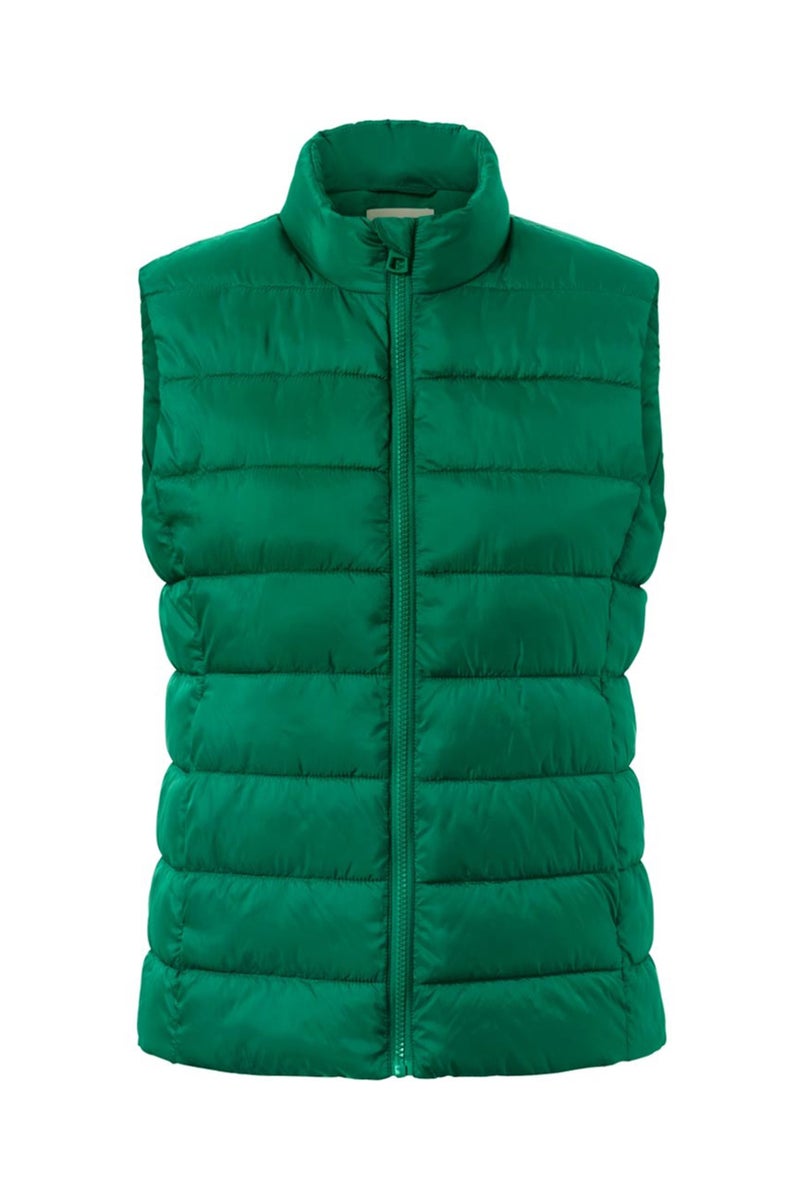 Tchibo Women Quilted Sleeveless Vest Jacket, Green - Image 3