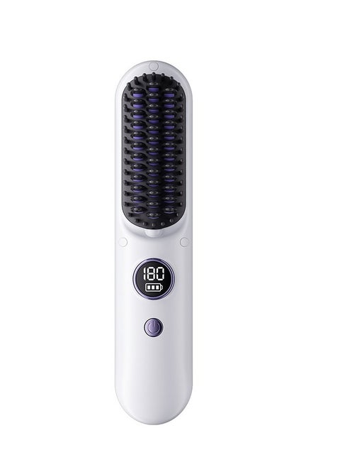 USB Rechargeable Electric Comb Curling Iron Negative Ion Straightener Wireless Portable Straightening Comb