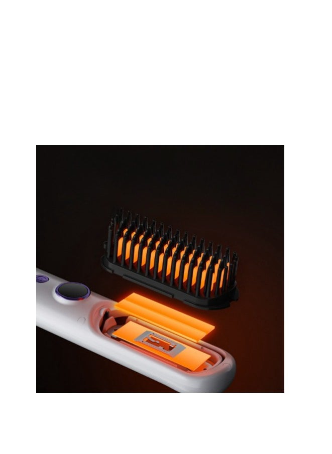 UBelle - USB Rechargeable Electric Comb Curling Iron Negative Ion Straightener Wireless Portable Straightening Comb - Image 1