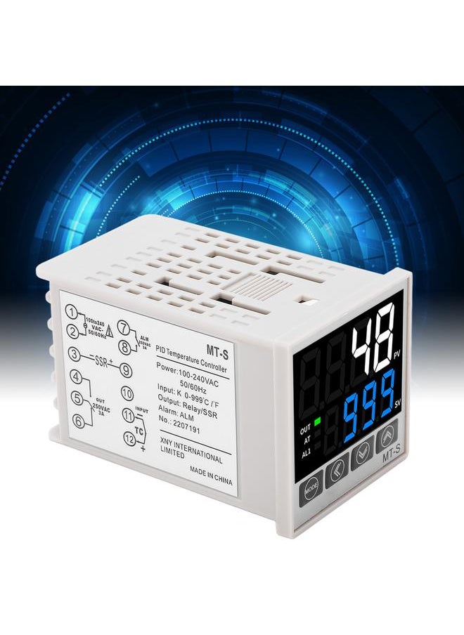 PID Temperature Controller Kit Intelligent Digital Display Automatic Temperature Control Instrument AC100‑240V 48 X 48mm