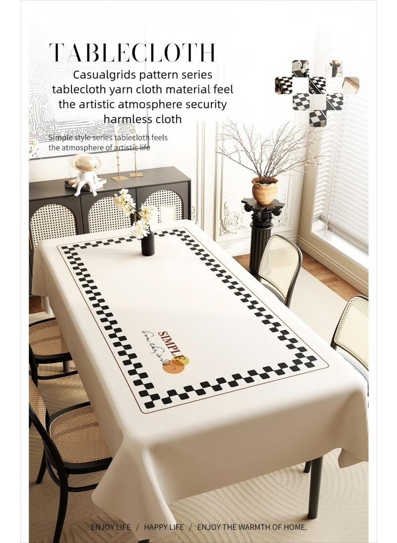 FLYROAD 90*140CM Waterproof Leather Tablecloth, Tablecloth Light Luxury High-End Feel, Durable Wrinkle-Resistant Rectangular Tablecloth, Suitable for Home or Outdoor - Image 2