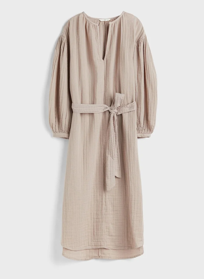 H&M Puff Sleeve Belted Dress