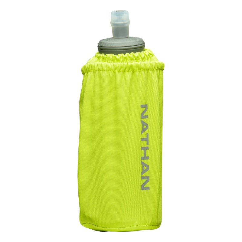 Nathan Handheld Soft Flask 18oz - Exo-Draw Insulated Collapsible Bottle - Grip-Free Strap & Rigid ExoSpine for Comfort/Support - Breathable Mesh Strap - Ideal Running/Hiking, Pinnacle, Lime Green - Image 1