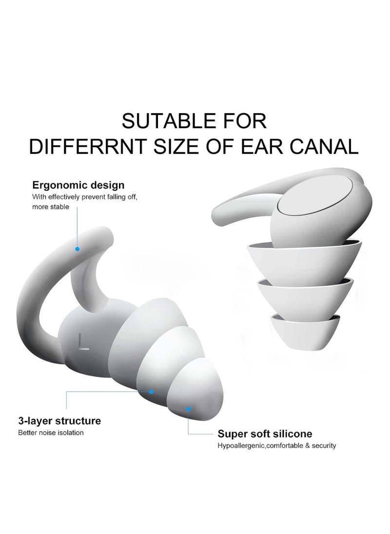 Generic Reusable Sleep Earplugs Safety Isolating Earplugs Sleep Noise Canceling Silicone Earplugs(40 dB reduction)Hearing Protection Travel Earplugs  - Image 2