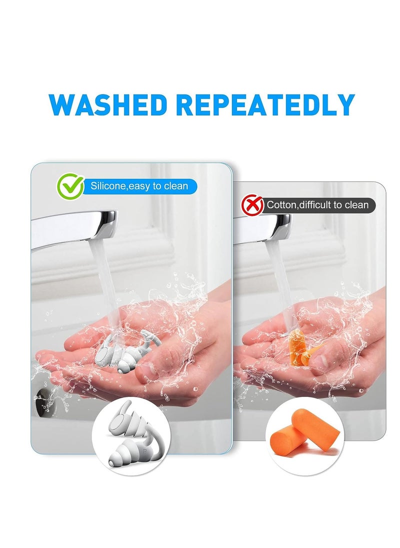 Generic Reusable Sleep Earplugs Safety Isolating Earplugs Sleep Noise Canceling Silicone Earplugs(40 dB reduction)Hearing Protection Travel Earplugs  - Image 5