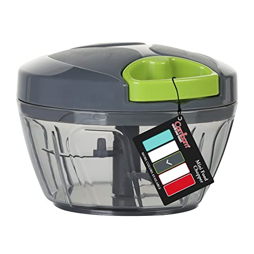 Cambom Manual Food Chopper Vegetable Cutter, Hand String Vegetable Chopper Onions Cutter for Vegetable Fruits Nuts BPA Free Food Safe Material, 550ml Gray - Image 1