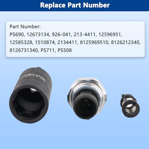 RICHWEI PS690 Oil Pressure Sensor With Socket For 2009-2020 Chevy Silverado 1500 2500 3500 4500 Tahoe Suburban Express Cruze Avalanche Caprice SS, GMC Savana Sierra Yukon Canyon, Cadillac CTS Escalade ESV EXT - Image 5