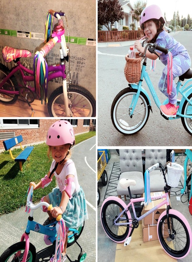 ARTCXC 2pcs 29cm Length Polyester Silky Ribbons Streamers Bike Handlebar Tassels for Bike,Bicycle,Scooter,Stylish Cycling Decor Decoration Accessorier (Blue) - Image 5