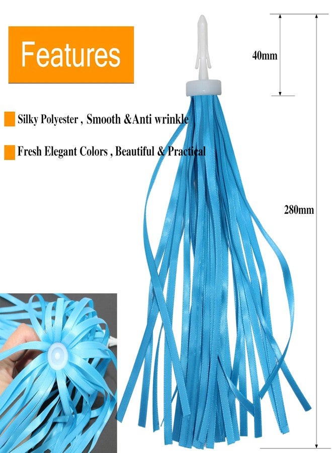 ARTCXC 2pcs 29cm Length Polyester Silky Ribbons Streamers Bike Handlebar Tassels for Bike,Bicycle,Scooter,Stylish Cycling Decor Decoration Accessorier (Blue) - Image 2