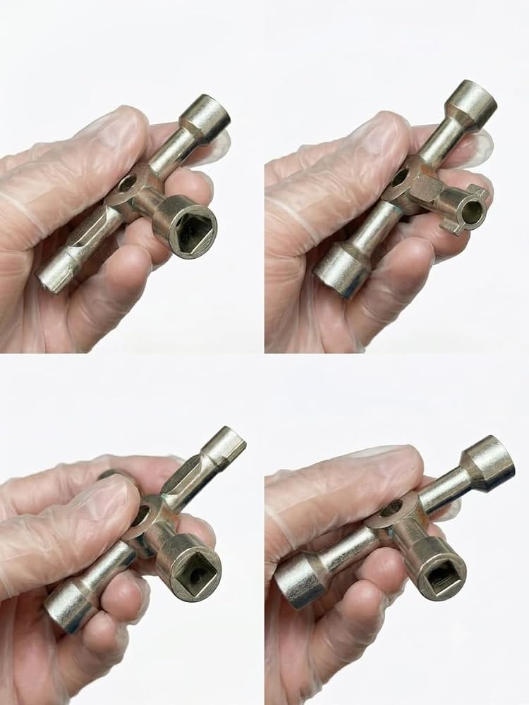 Biella™ Multi-Function 4-Way Utility Cross Key Wrench - Plumbing Wrench for Gas Electric Meter Cabinets Bleed Radiators - Image 4