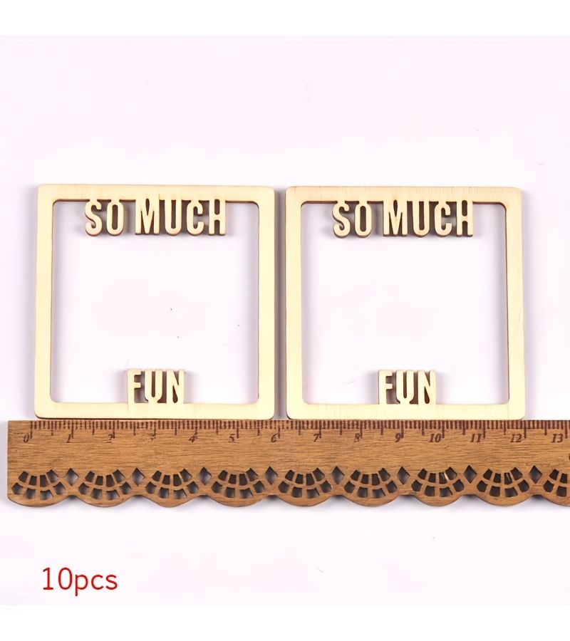 Vintage Wooden Craft Frame Set 10pcs Wall Decor Gift Photo Frame - Image 1