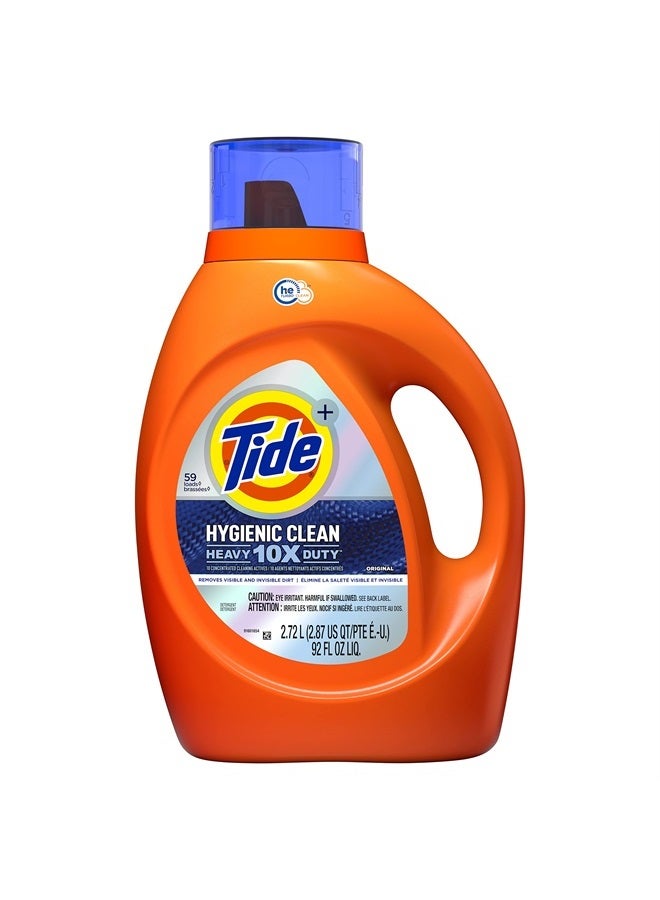 Tide صابون سائل منظف غسيل ثقيل 10X صحي، رائحة أصلية، متوافق مع HE، 59 غسلة، 84 أونصة سائلة - Image 2