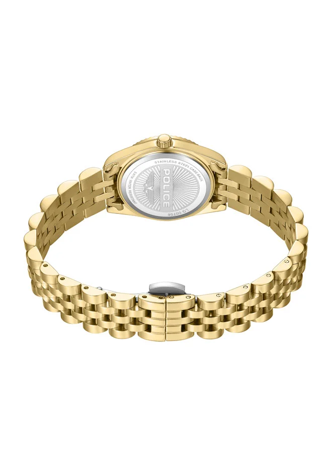 POLICE Women's Women's Flute Women's 28mm Watch with Green Mother-of-Pearl Dial 316L Stainless Steel Bracelet