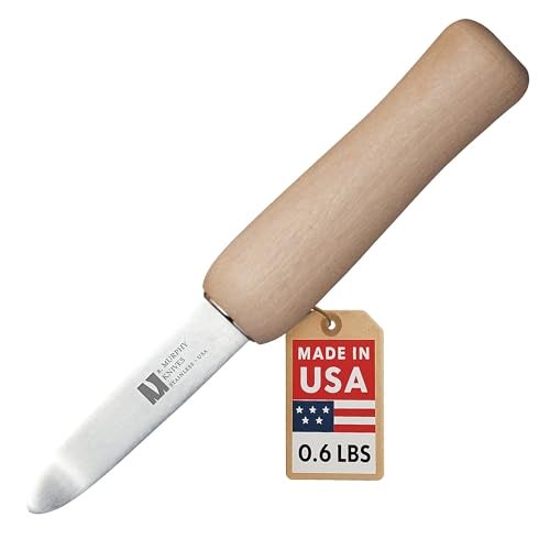 UJ Ramelson Co R Murphy/Ramelson New Haven Oyster Shucking Knife, Shucker Tool Opener, Curved Bent Tip, Wood Handle, Stainless Steel Blade, Made in USA, Wood Handle, 1 Pack - Image 1